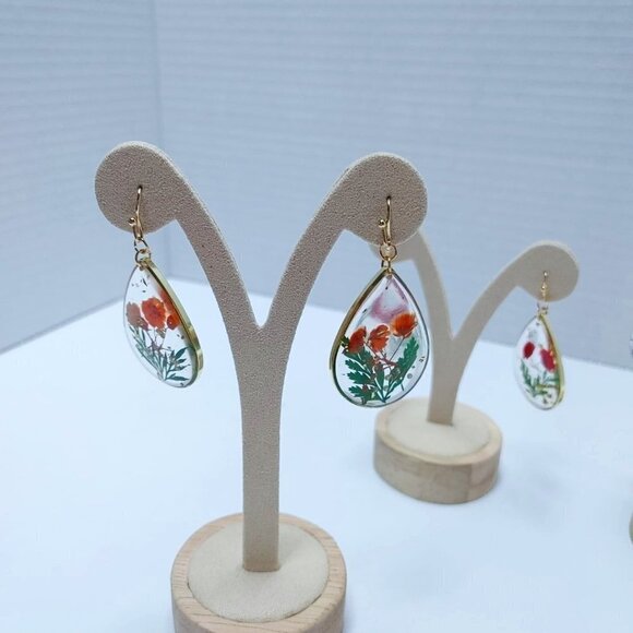 Jewelry - 5/$25 NEW Unique Dried Flower Drop Earring Handmaking Epoxy Resin